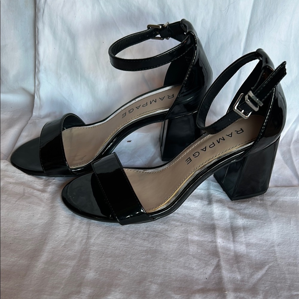 Rampage Women's Black Ankle Strap Heels